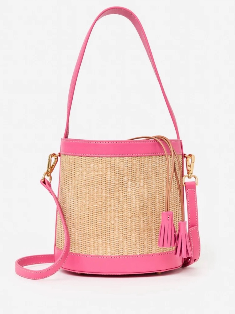J.McLaughlin Suki Straw Bucket Bag NWT